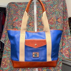 Dooney & Bourke MLB Blue and Tan Leather Tote